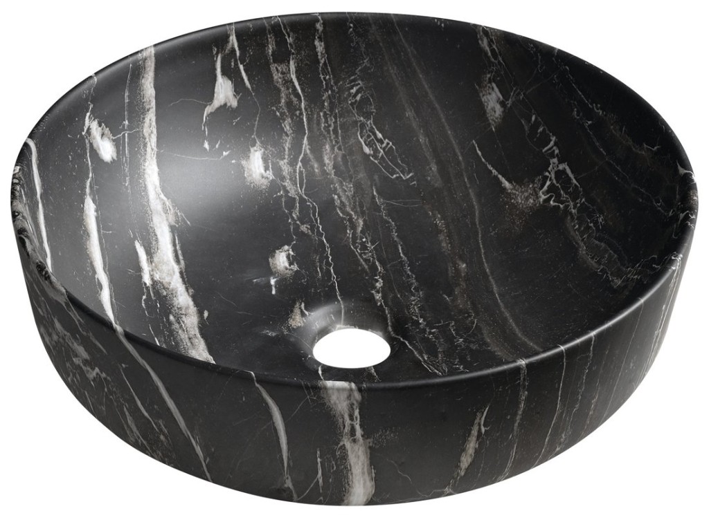 SAPHO RONDEA keramické umyvadlo na desku Ø 41cm, carnico mramor AR445CM