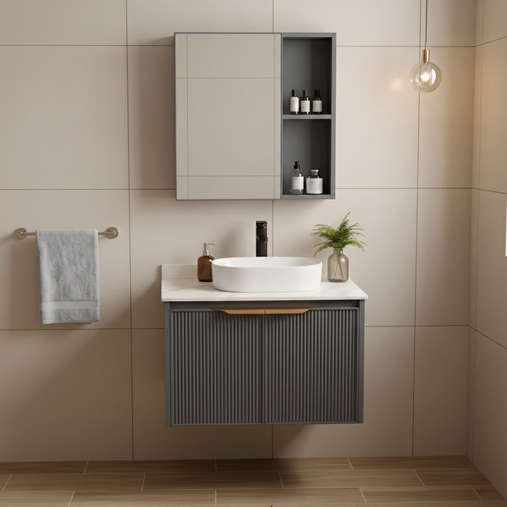 REA Koupelnová sestava nábytku s deskou Marti 60cm Grey REA-M0031