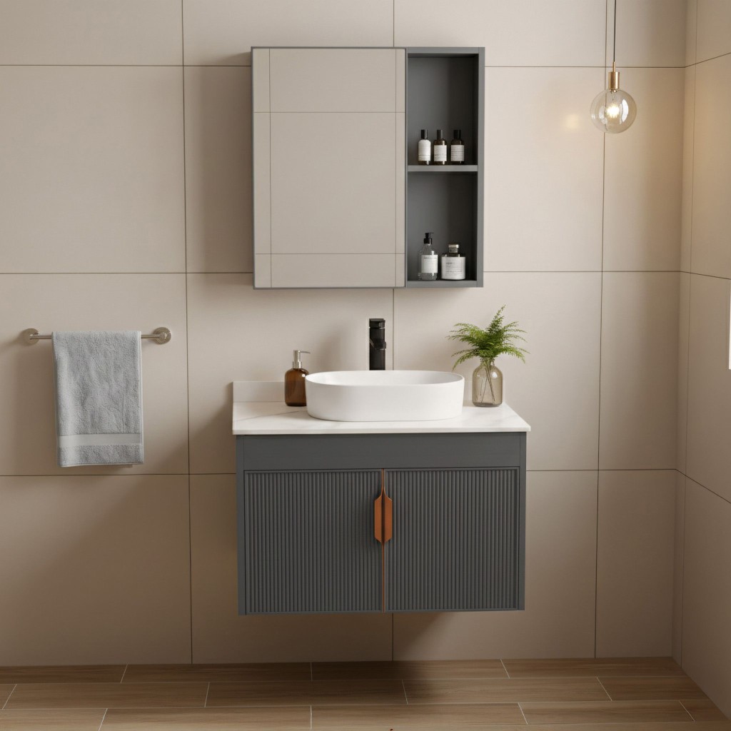 REA Koupelnová sestava nábytku s deskou Modo 60cm Grey REA-M0097