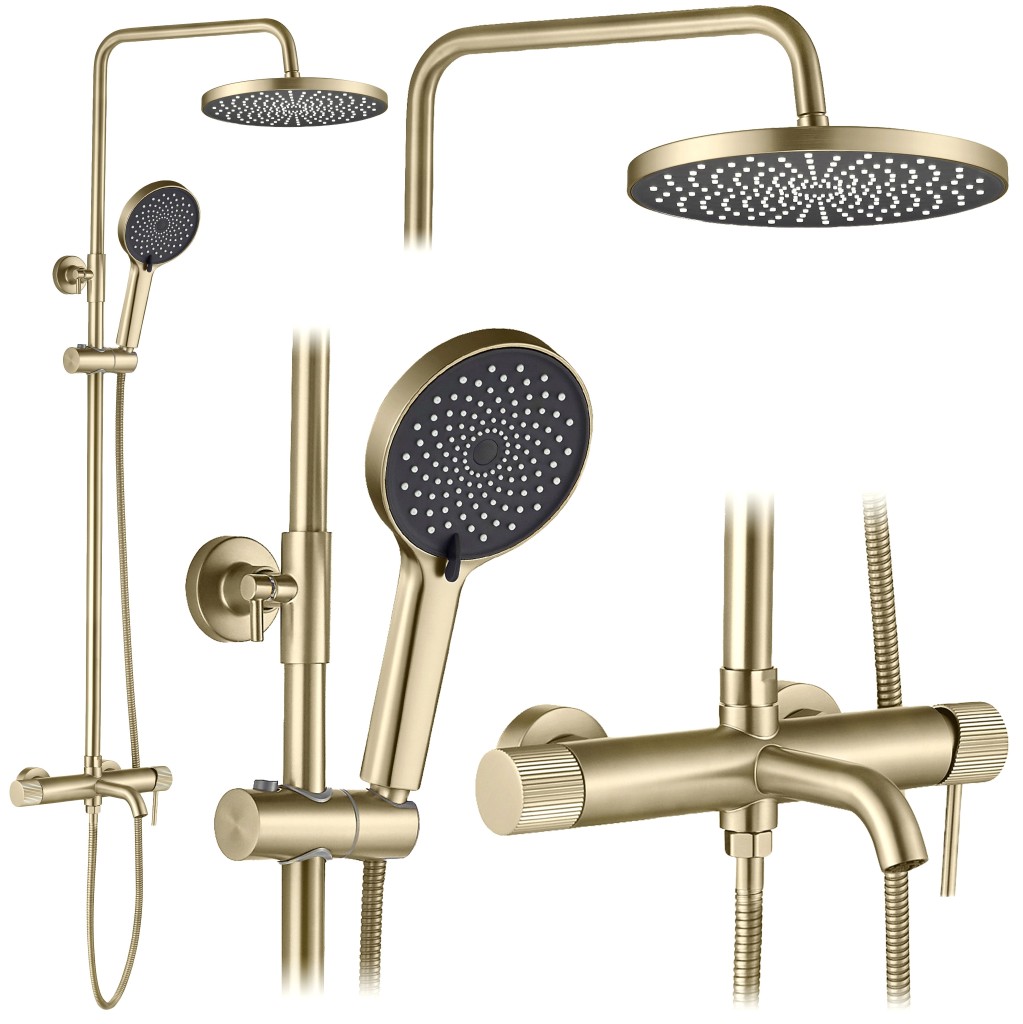 REA Sprchový set Lungo Stripe Brush Gold REA-P9490