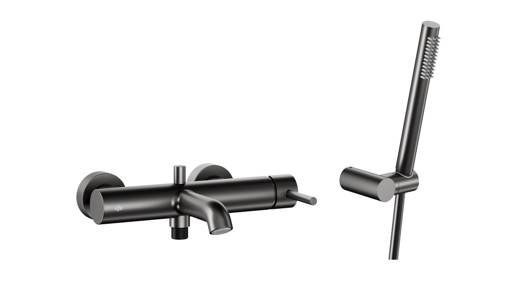 KFA Baterie Moza vanová, stěnová, horizontální, PVD gunmetal šedá, s kpl. pk. premium 5034-520-61