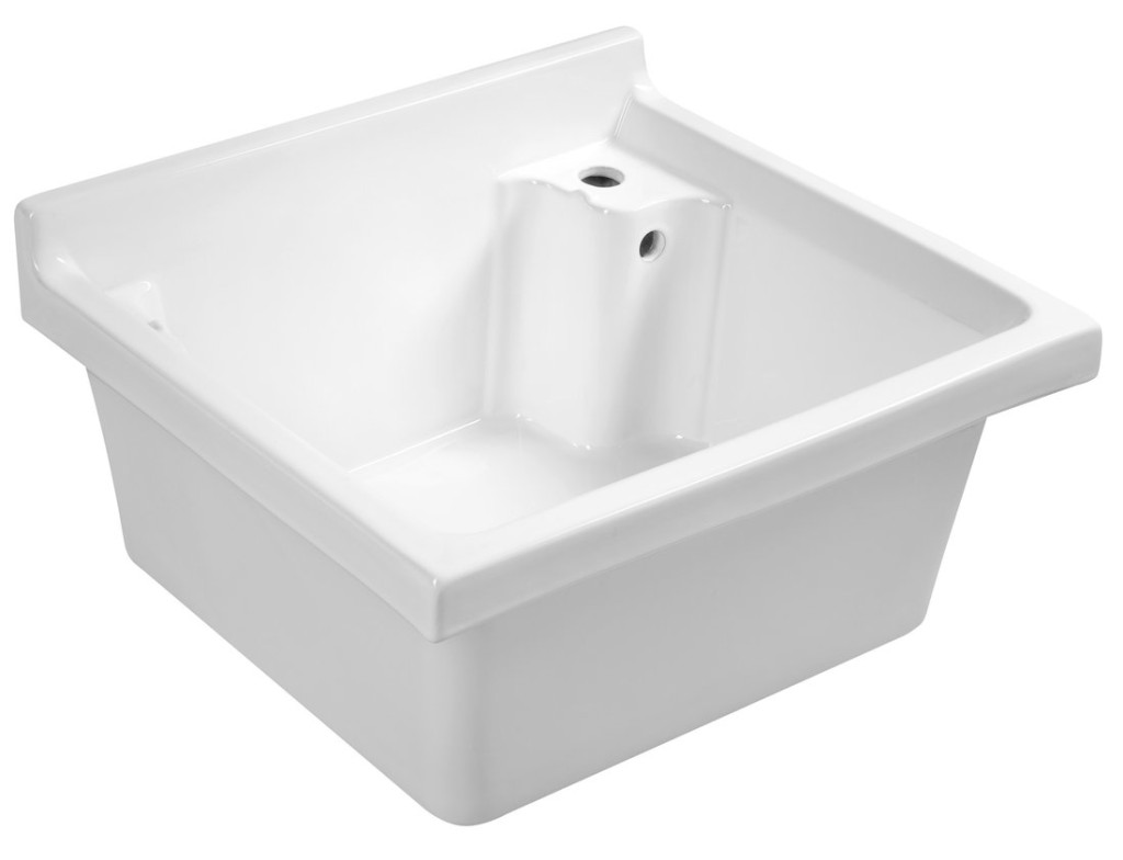 AQUALINE Keramická výlevka s přepadem, 62x55cm, bílá WH625