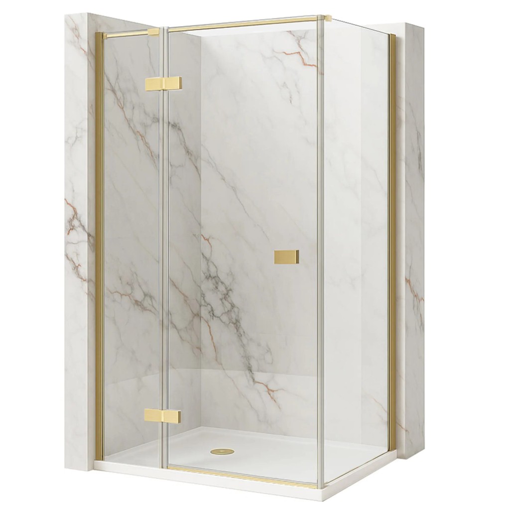 REA/S Sprchový kout Atlas 90x90 Brush Gold vlevo KPL-K4470