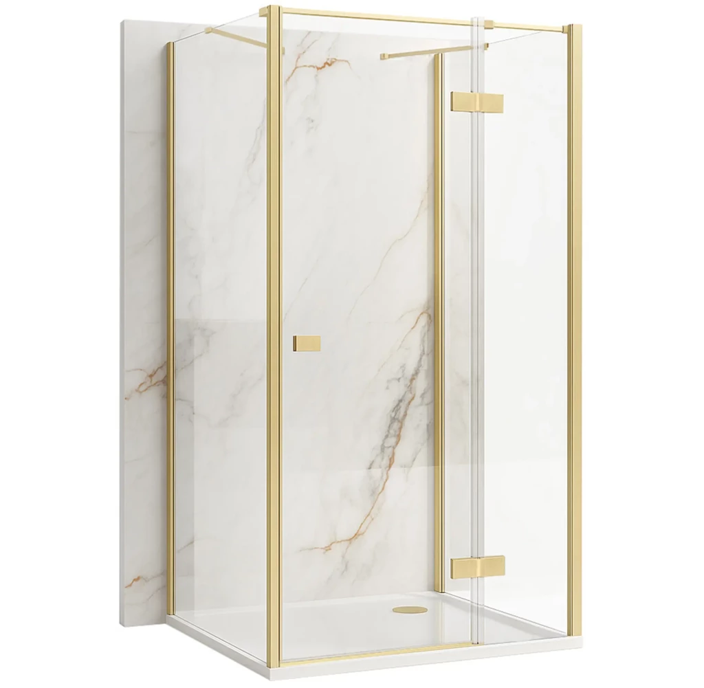 REA/S Sprchový kout Atlas 90x90 Brush Gold vpravo KPL-K4871