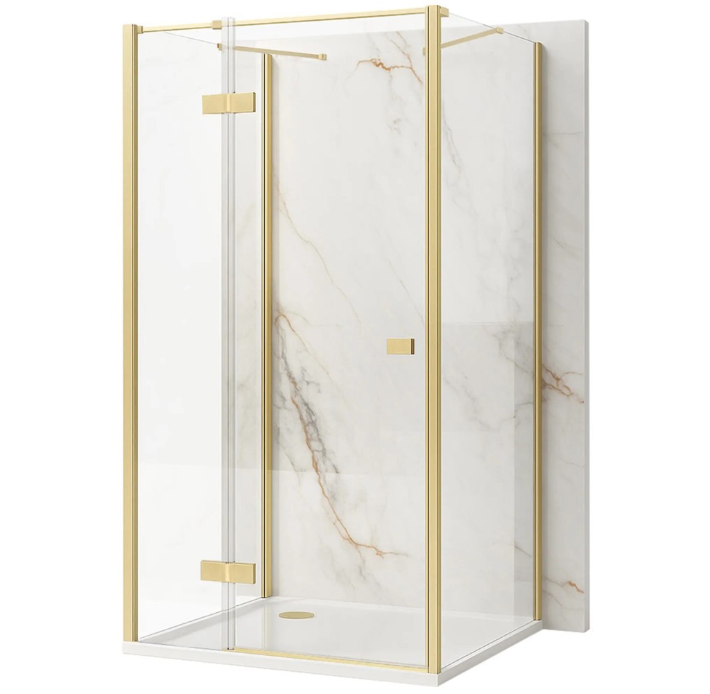 REA/S Sprchový kout Atlas 90x100 Brush Gold vlevo KPL-K4970