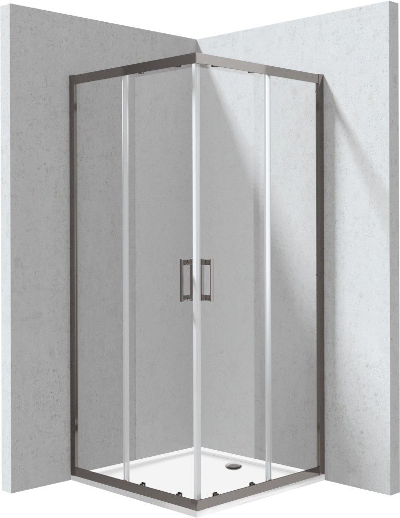 DEANTE Funkia Evo čtvercový sprchový kout s vaničkou, čtvercový, 80x80 cm KYCPD088P