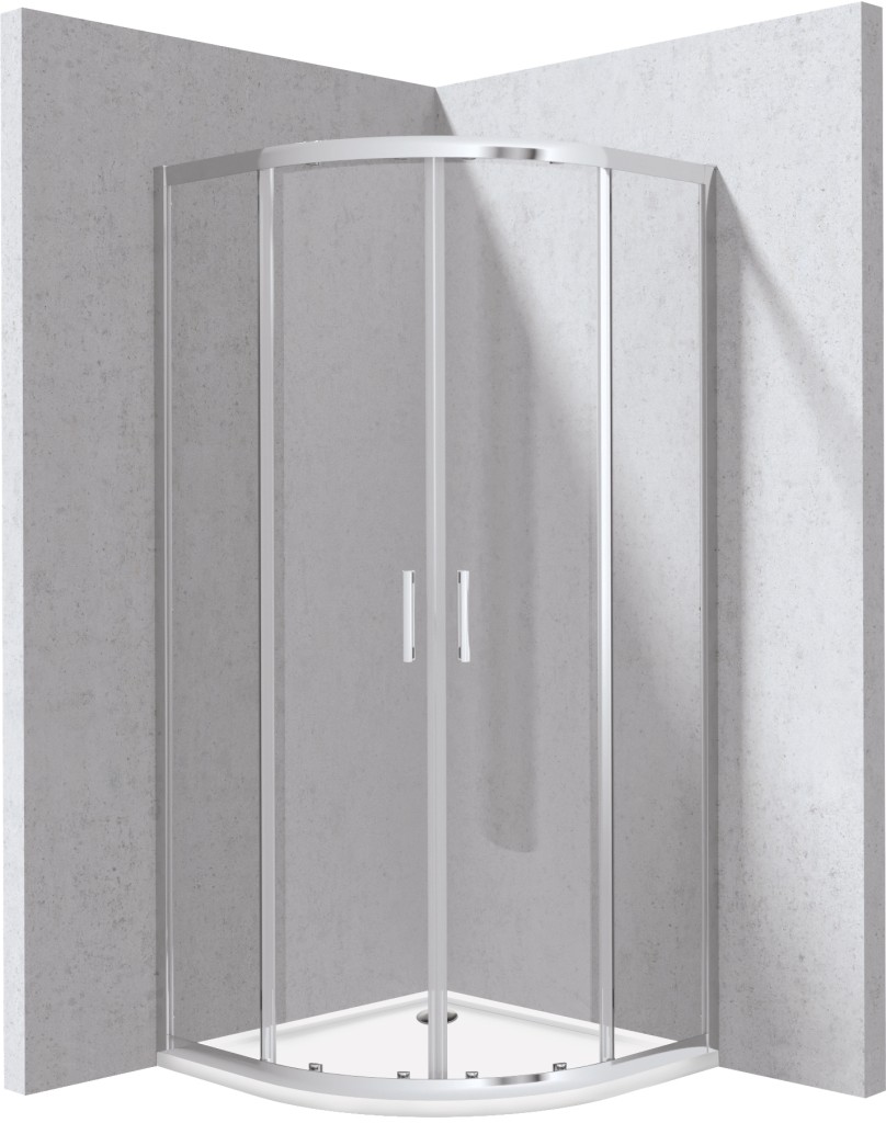 DEANTE Funkia Evo čtvrtkruh sprchový kout s vaničkou, 80x80 cm KYPP0088P
