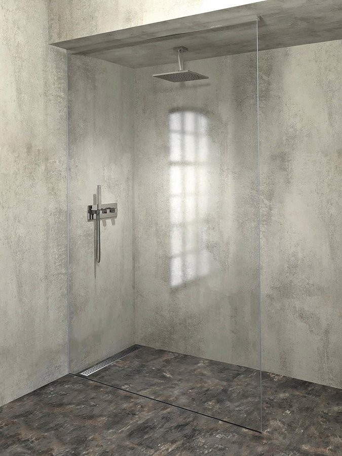 POLYSAN ARCHITEX sada pro uchycení skla, podlaha-stěna-strop se spádovou lištou, 1615x2600, levá, leštěný hliník AX2616L