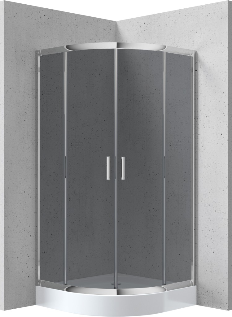 DEANTE Sprchový kout Funkia, čtvrtkruh, s vaničkou, 90x90 cm KYPZ451K