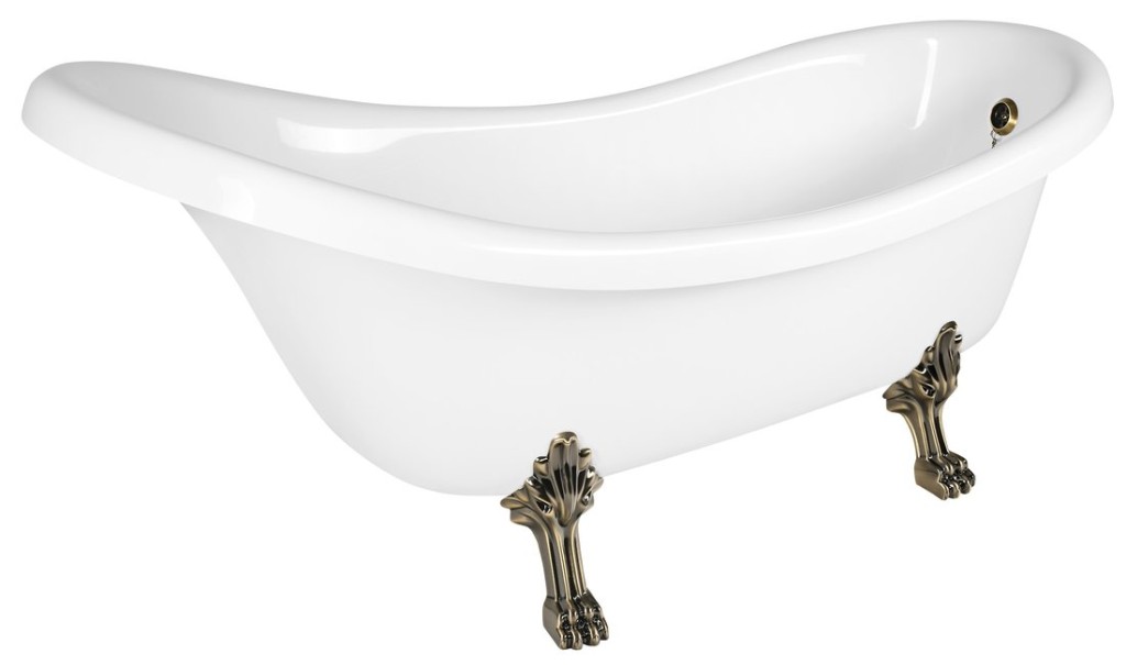 POLYSAN RETRO volně stojící vana 174,5x82x80,5cm, bílá, nohy bronz 43388