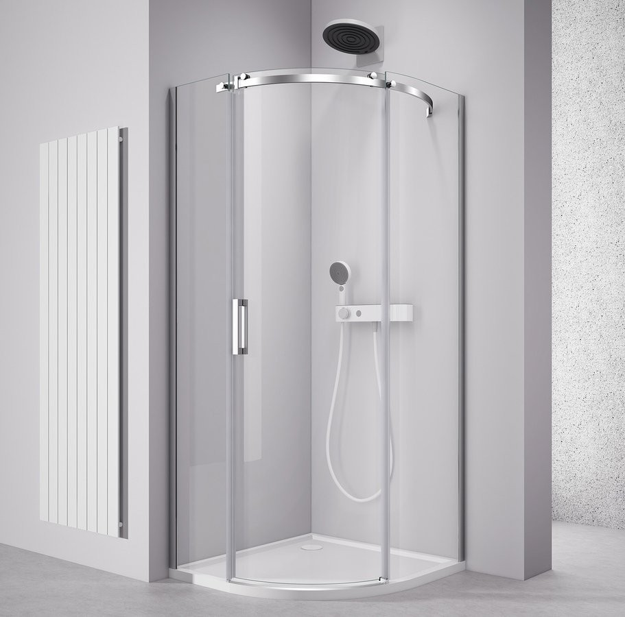 POLYSAN THRON ROUND čtvrtkruhová sprchová zástěna 900x900, čiré sklo, pravá TL2690R-5005