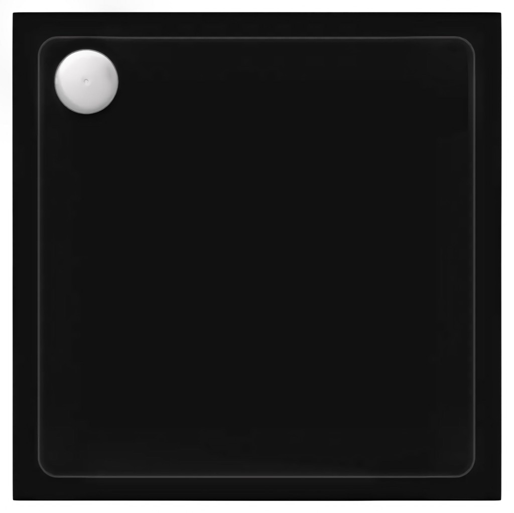REA/S Sprchová akrylátová vanička Savoy 80x80 černá Krytka kartáčované zlato KPL-04804