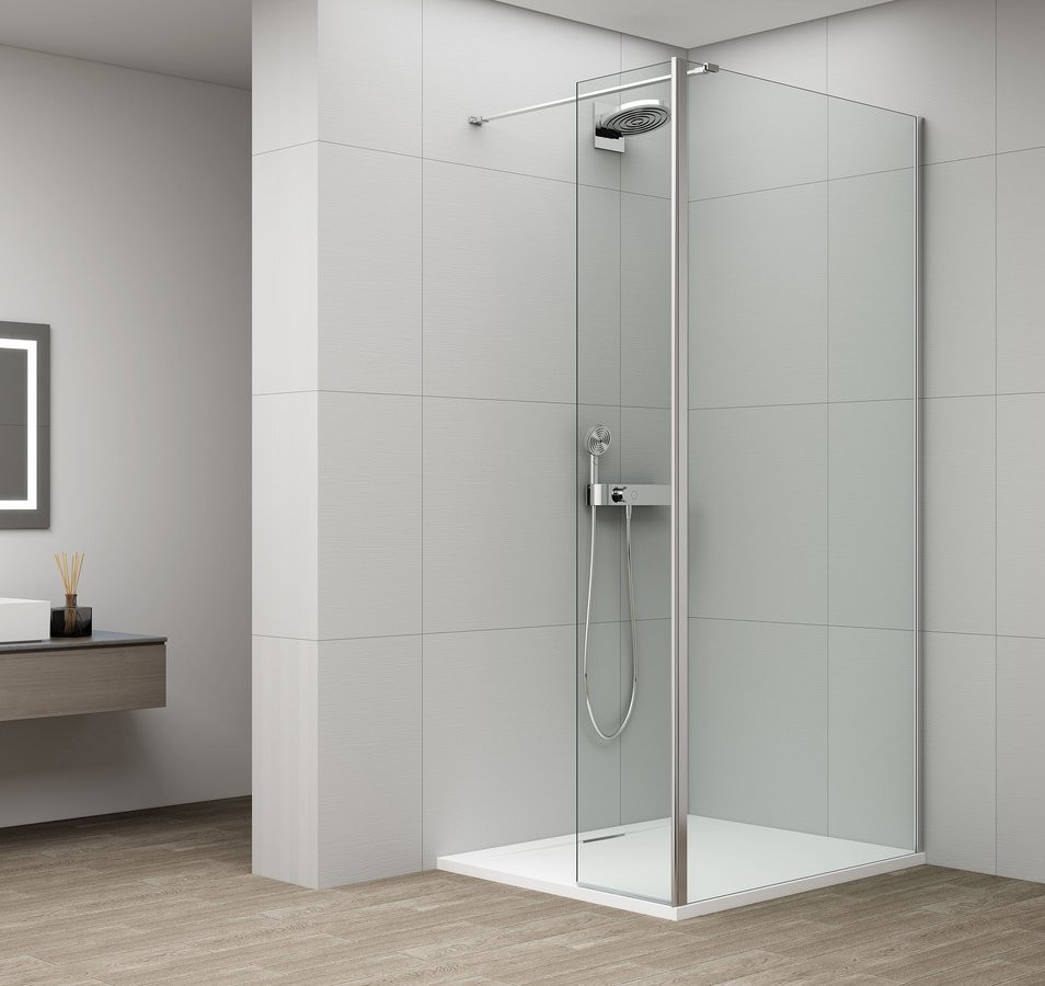 POLYSAN ESCA CHROME sprchová zástěna, fixní sklo 800 otočný panel 300  ES3A80B30