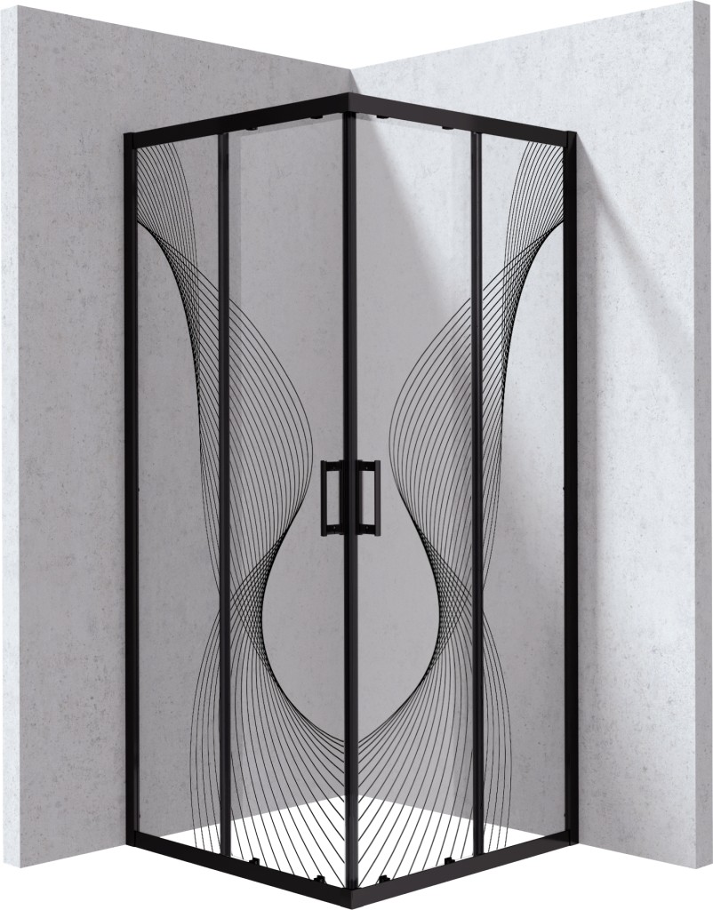 DEANTE Sprchový kout Funkia Evo čtvercový, čtvercový, 90x90 cm vzor vlna KYC_NB99P
