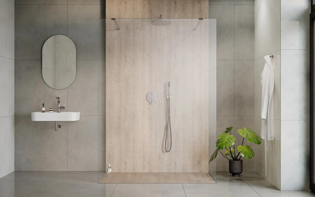 BESCO Walk-in sprchový kout AVEO DUE s možností pevných bočních stěn Barva rámu Chrom/Leštěný hliník (ALU), Pevná stěna Bez pevné stěny, Rozměr A 130, Rozměr C 195, Výplň Čiré bezpečnostní sklo 8 mm BCAVEODUE130
