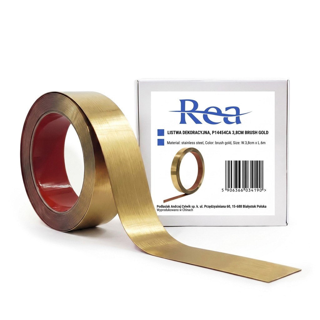 REA Samolepicí dekorativní lišta P14454CA 3,8cm Brush Gold HOM-09986
