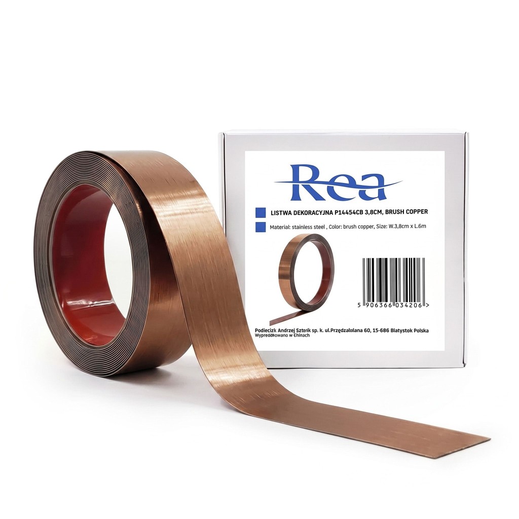 REA Samolepicí dekorativní lišta P14454CB 3,8cm Brush Copper HOM-09987