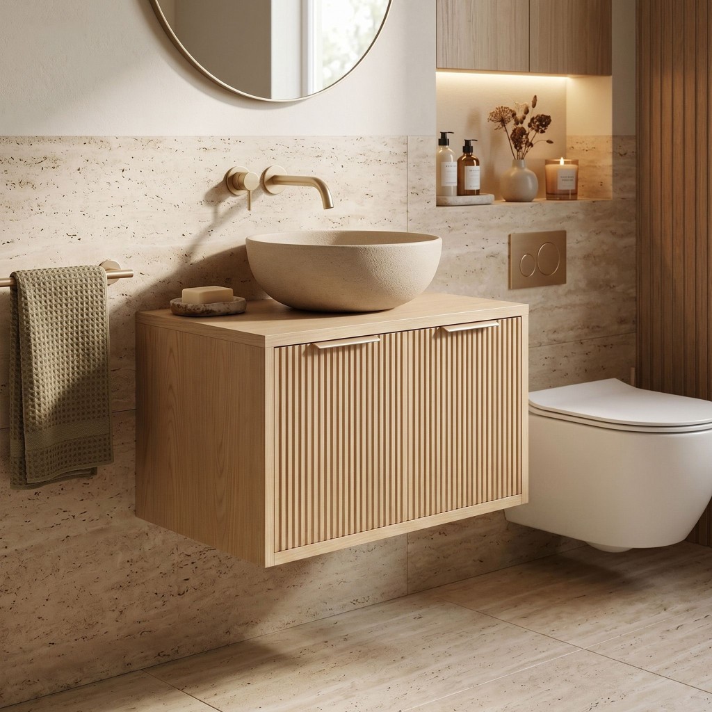 REA Koupelnová skříňka pod umyvadlo Core 60cm Beige REA-M0406