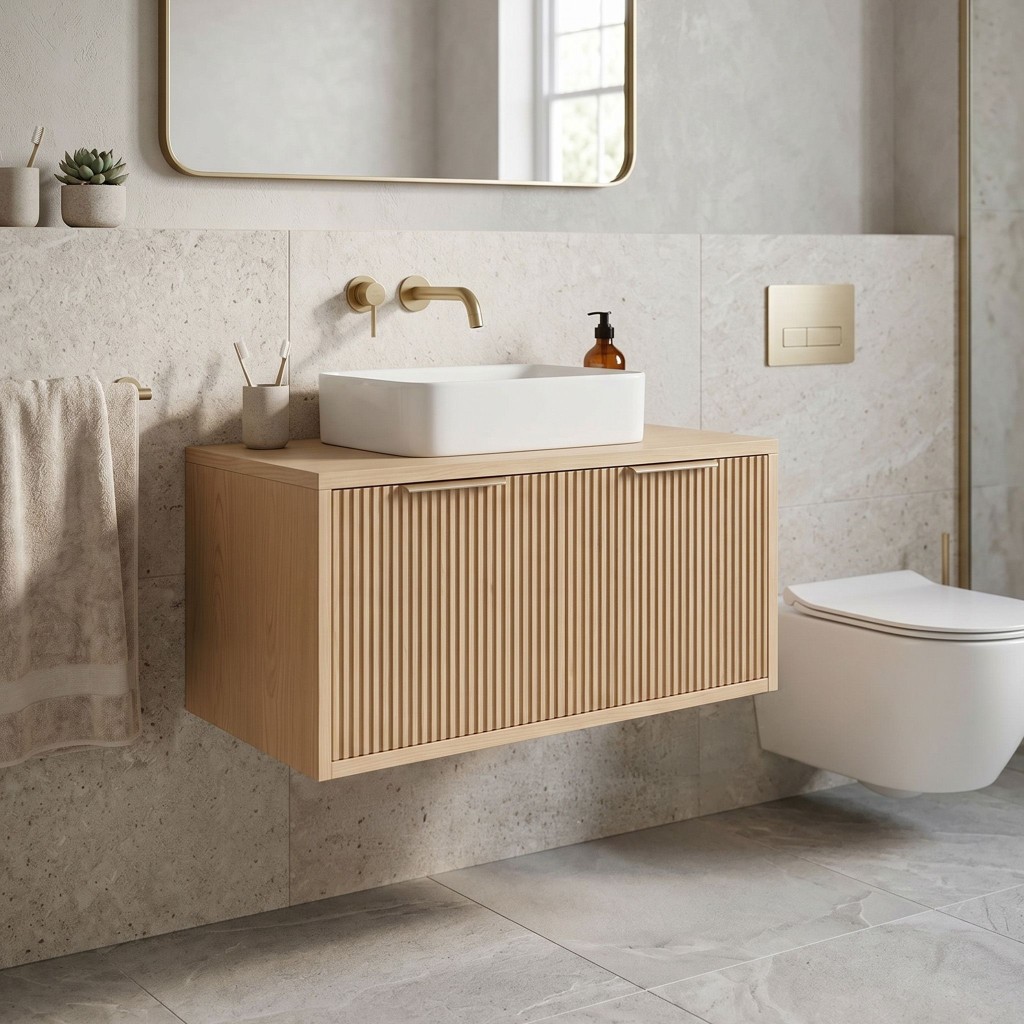 REA Koupelnová skříňka pod umyvadlo Core 80cm Beige REA-M0407