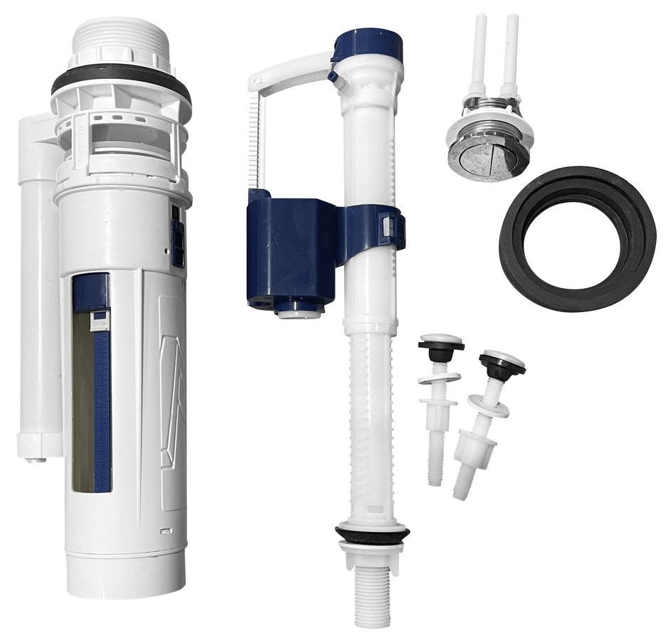 AQUALINE Splachovací souprava s DUAL tlačítkem 49, spodní napouštění 1/2", chrom NDPC104V-1