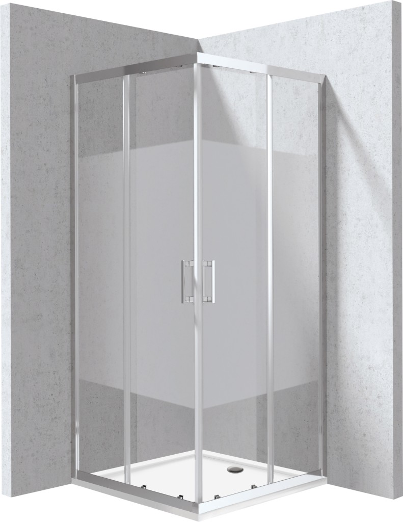 DEANTE Funkia Evo čtvercový kout s vaničkou, 80x80 cm – vzor pruh KYCP0E88P