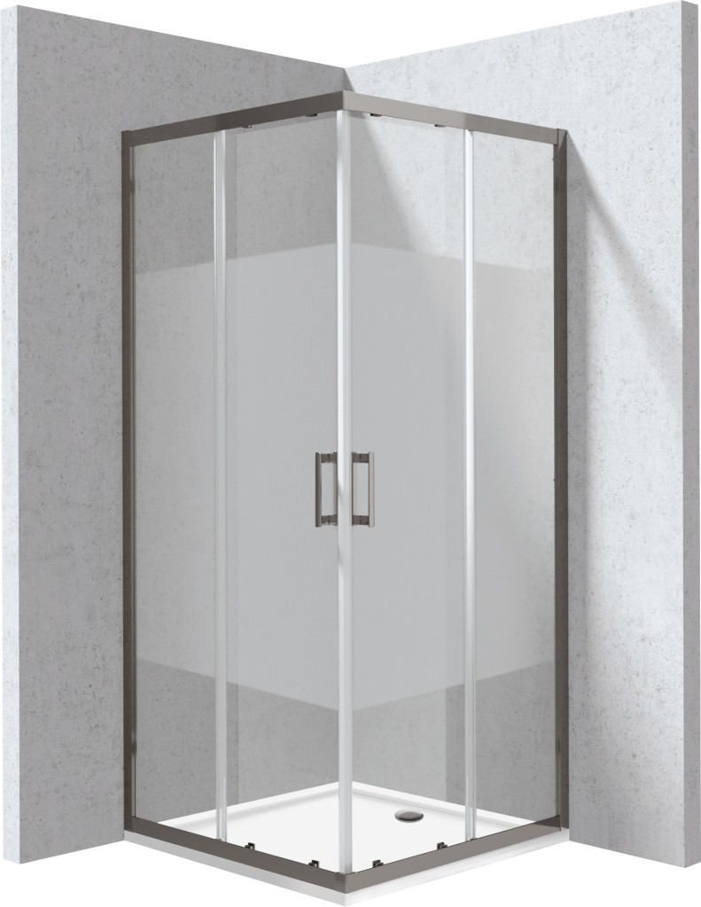 DEANTE Funkia Evo čtvercový kout s vaničkou, 80x80 cm – vzor pruh KYCPDE88P