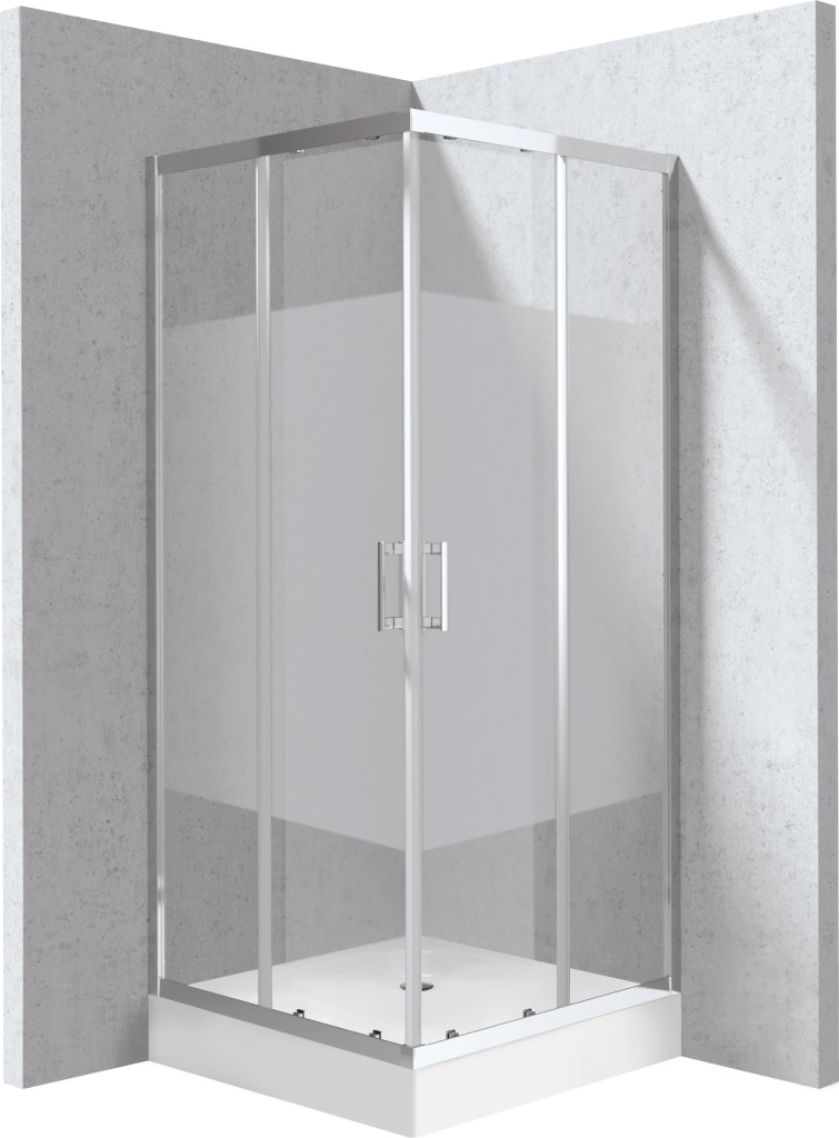 DEANTE Funkia Evo čtvercový kout s vaničkou, 80x80 cm – vzor pruh KYCZ0E88P