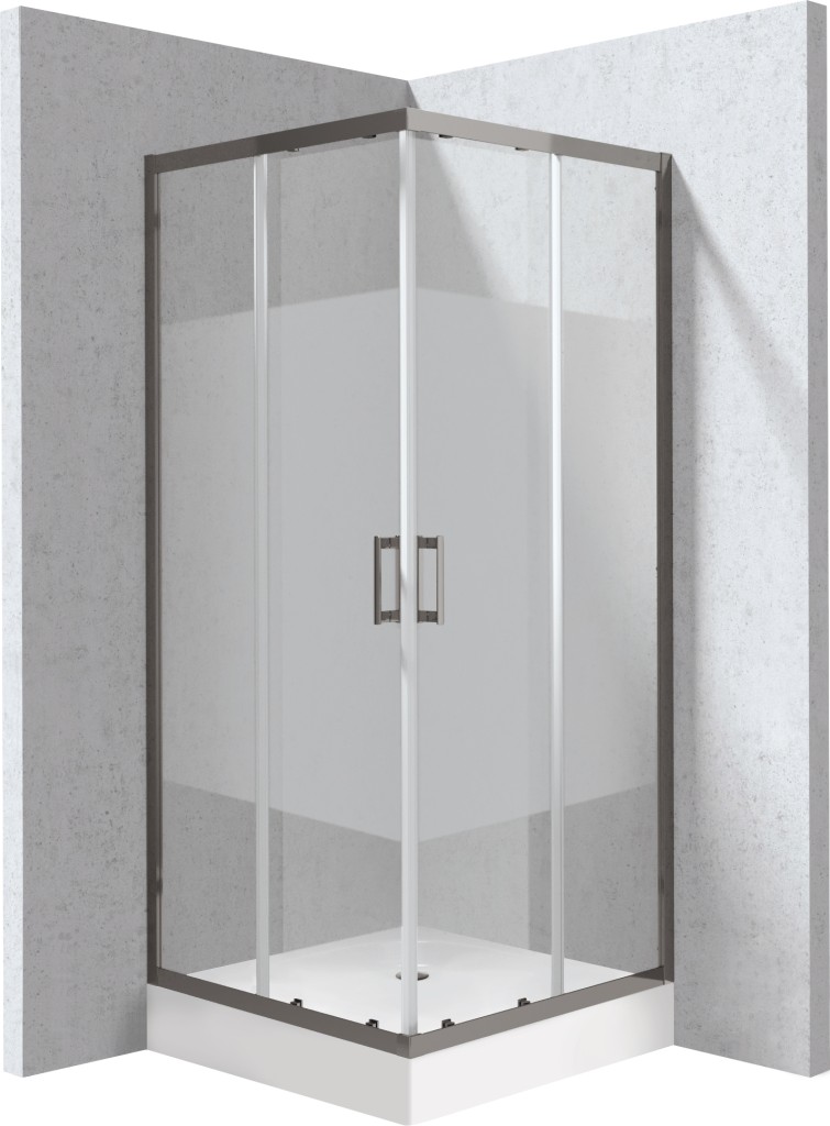 DEANTE Funkia Evo čtvercový kout s vaničkou, 90x90 cm – vzor pruh KYCZDE99P