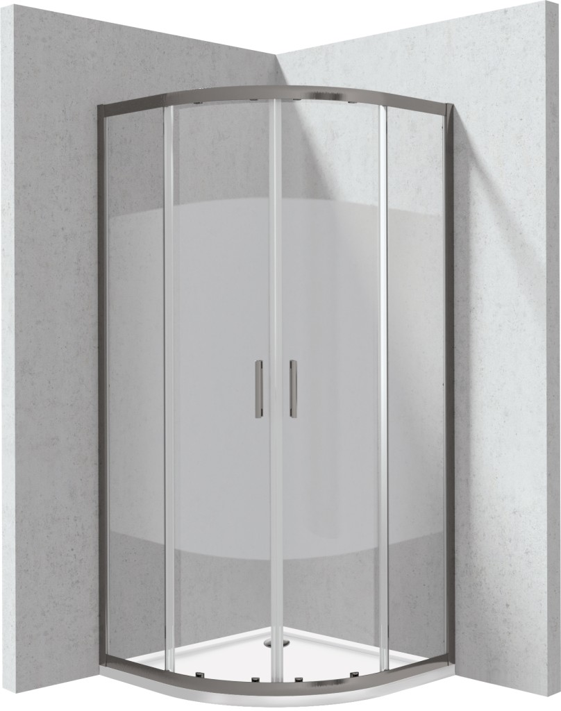 DEANTE Funkia Evo čtvrtkruhový kout s vaničkou, 90x90 cm – vzor pruh KYPPDE99P