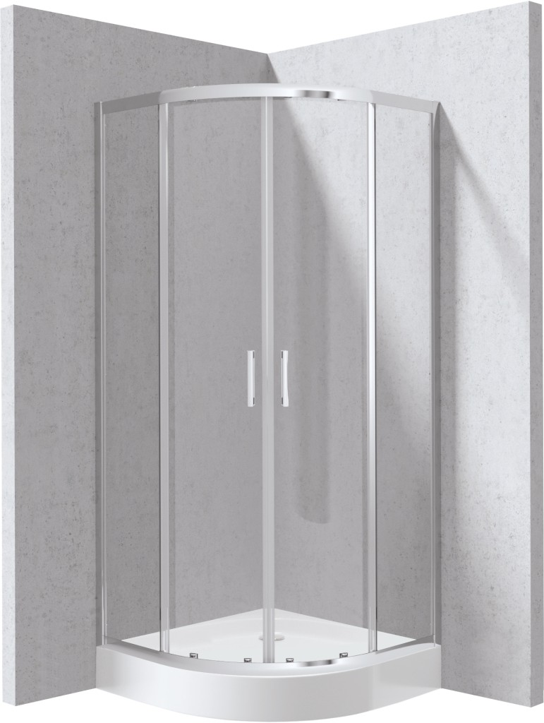 DEANTE Funkia Evo čtvrtkruhový kout s vaničkou, 90x90 cm KYPZ0099P