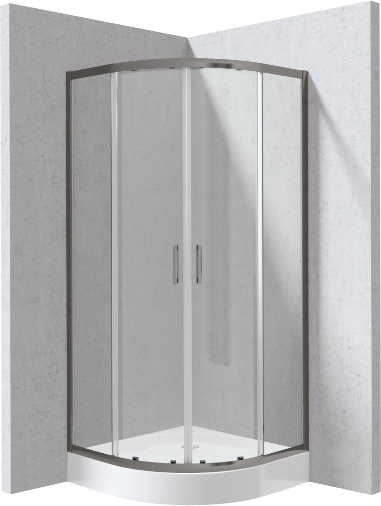 DEANTE Funkia Evo čtvrtkruhový kout s vaničkou, 80x80 cm KYPZD088P