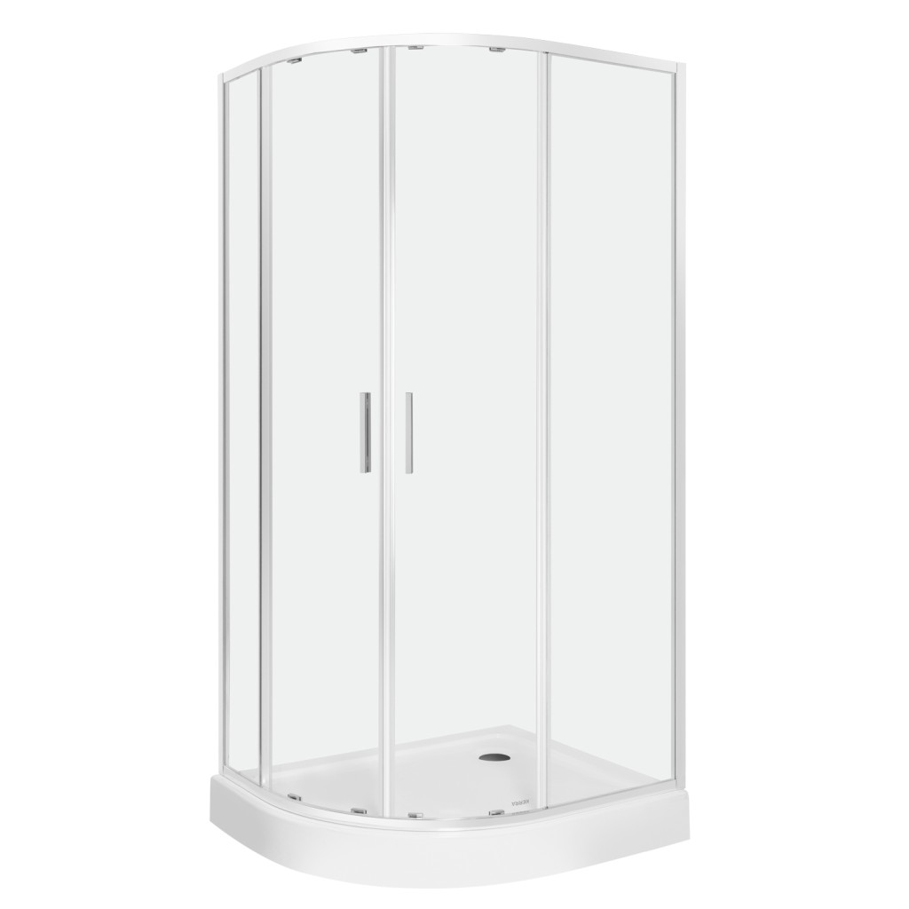 Sprchový kout 80 x 100 cm Kerra Solid RA 80x100 CHR, levý, s vaničkou 5907548124562
