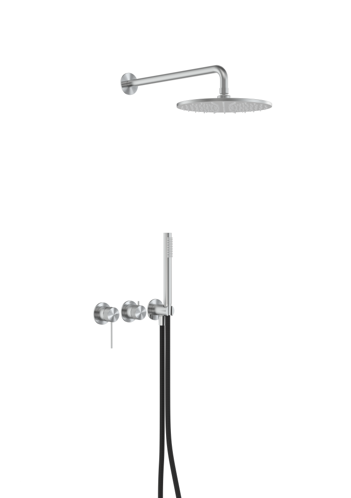 KFA Sprchový set Moza 316L, podomítkový s 3otvorovou, 2funkční baterií, nerezová ocel 5049-510-22