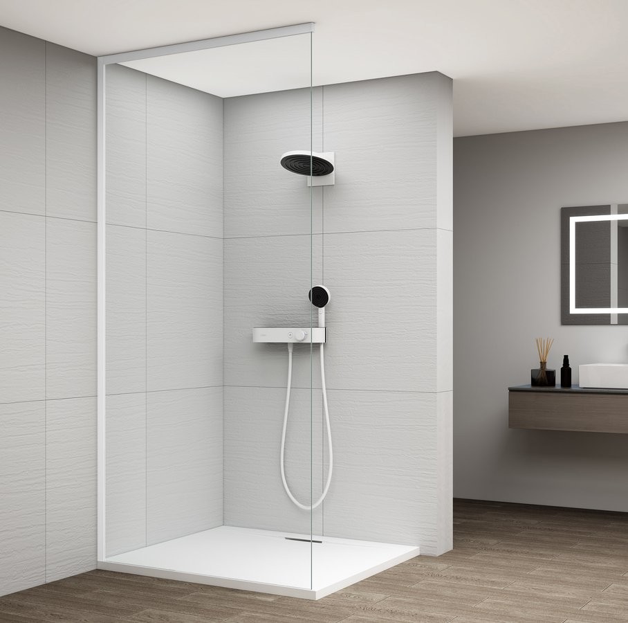 POLYSAN ESCA sada profilů pro uchycení skla, stěna strop, 2600x1600, bílá mat ES2634