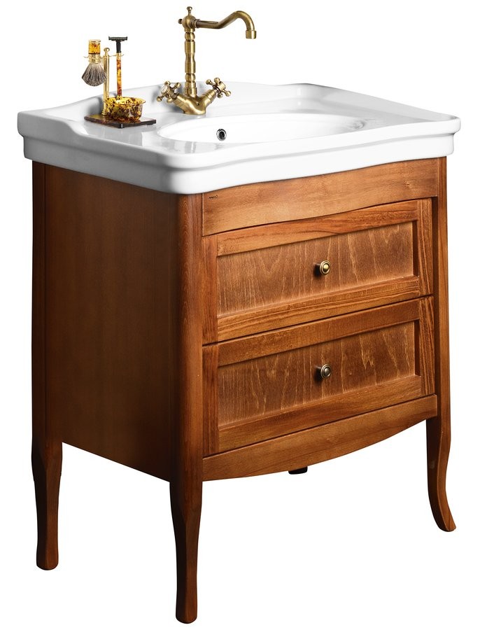 SAPHO RETRO umyvadlová skříňka buk 73x80x46,5cm, umyvadlo ANTIK 80cm 1654-01
