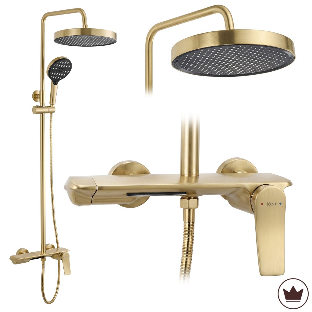 REA Sprchový set Vision Brush Gold REA-P9667