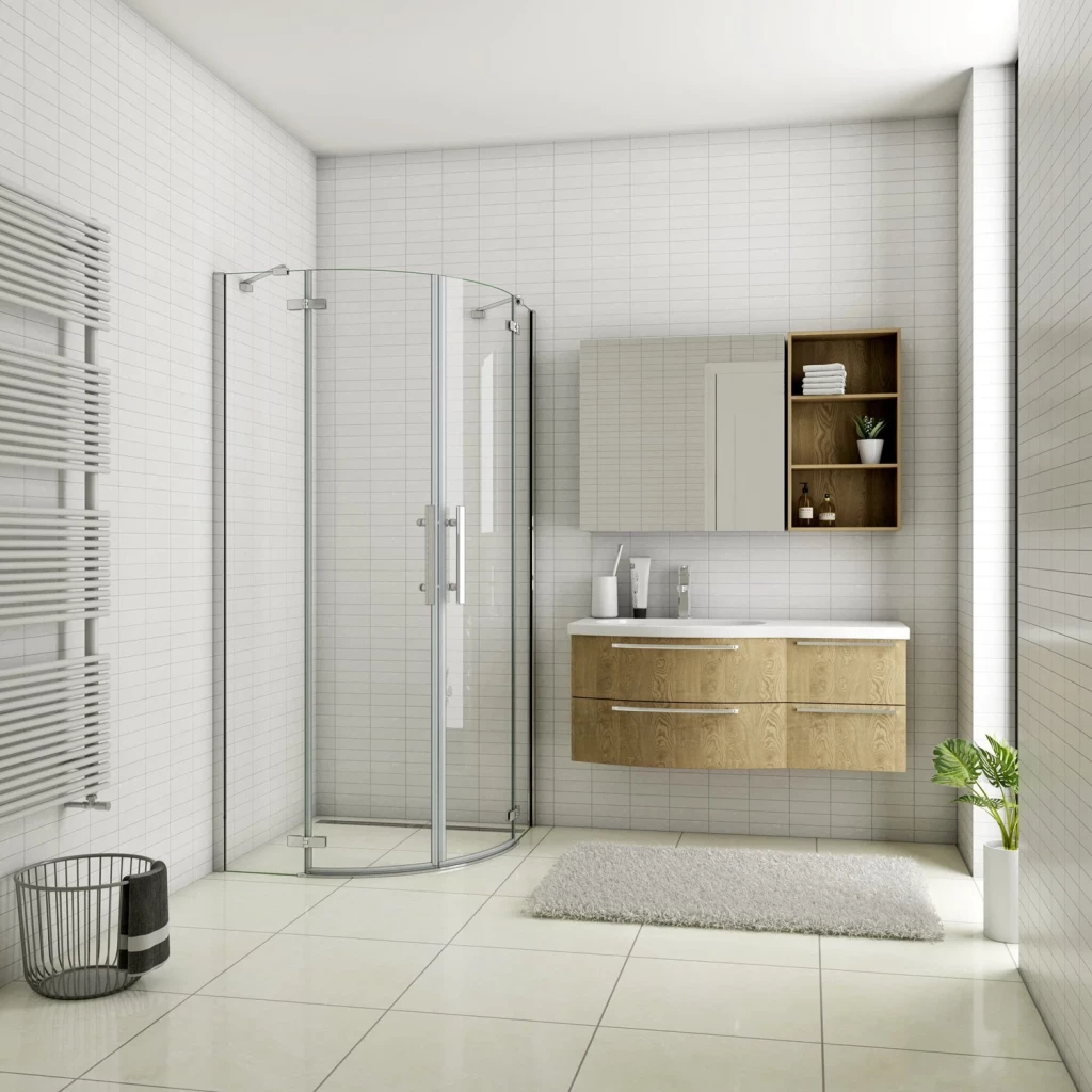 H K Čtvrtkruhový sprchový kout MELODY S2 80x80  s dvoukřídlými dveřmi, chrom MELODYS280
