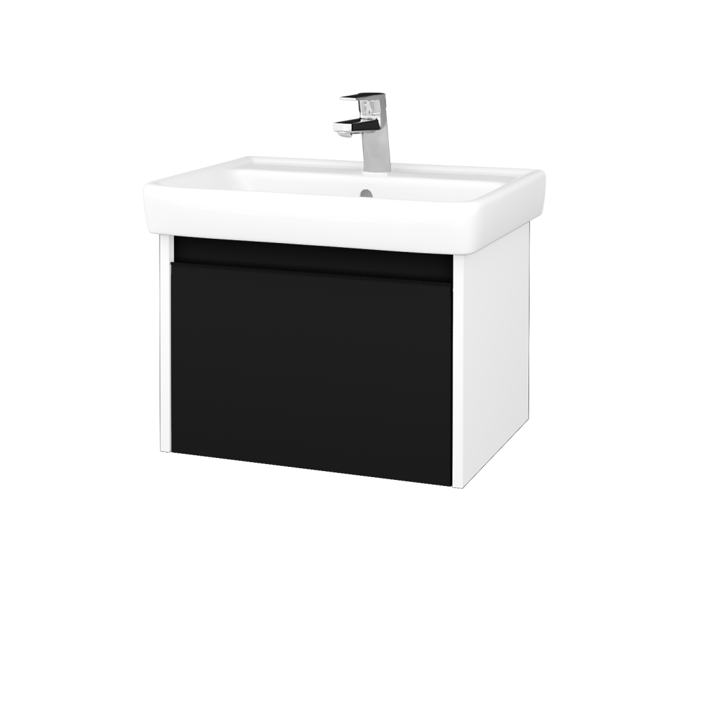 Dřevojas - Koupelnová skříňka BONO SZZ 60 (umyvadlo Q) - N01 Bílá lesk / Úchytka T33 / N03 Graphite (348700J)
