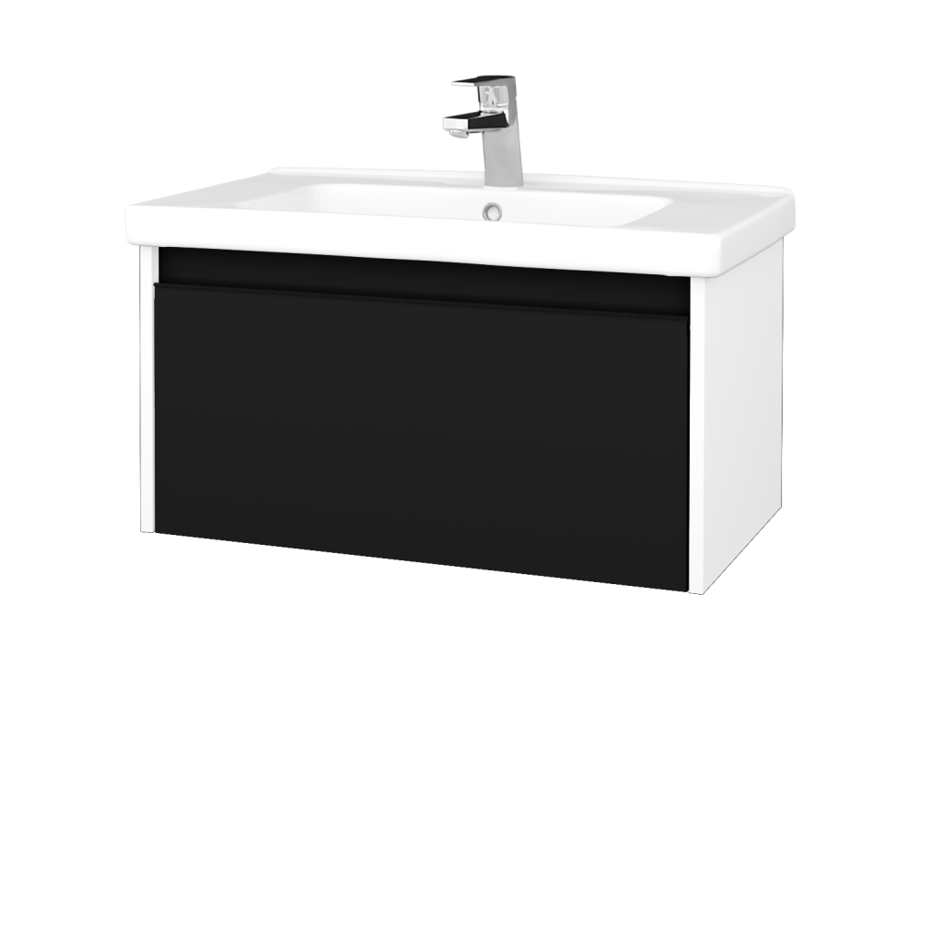 Dřevojas - Koupelnová skříňka BONO SZZ 80 (umyvadlo Harmonia) - N01 Bílá lesk / Úchytka T33 / N03 Graphite (351205J)