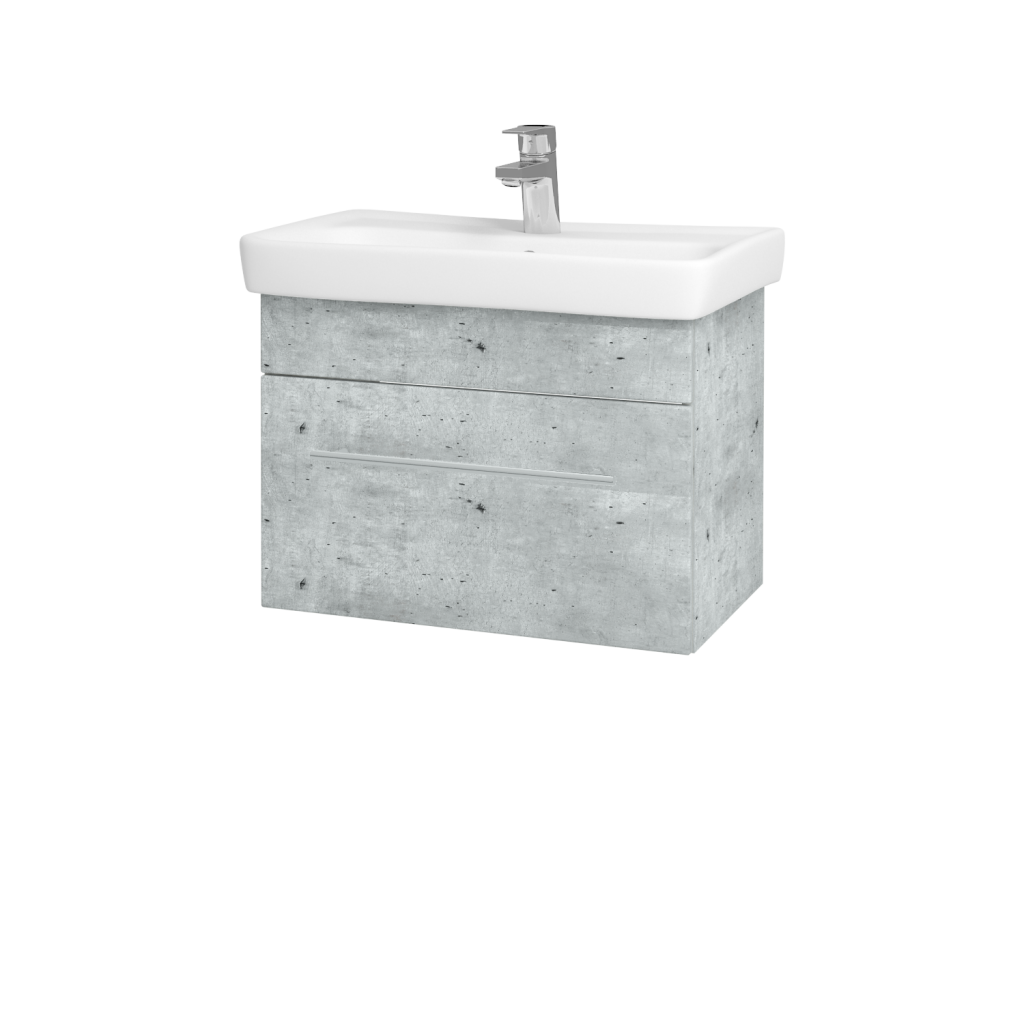 Dřevojas - Koupelnová skříňka SOLO SZZ 60 - D01 Beton / Úchytka T02 / D01 Beton (150310B)
