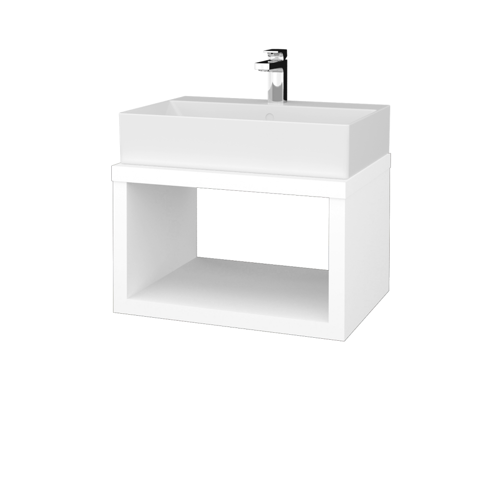 Dřevojas - Koupelnová skříňka STORM SZO 60 (umyvadlo Kube) - L01 Bílá vysoký lesk (67864)