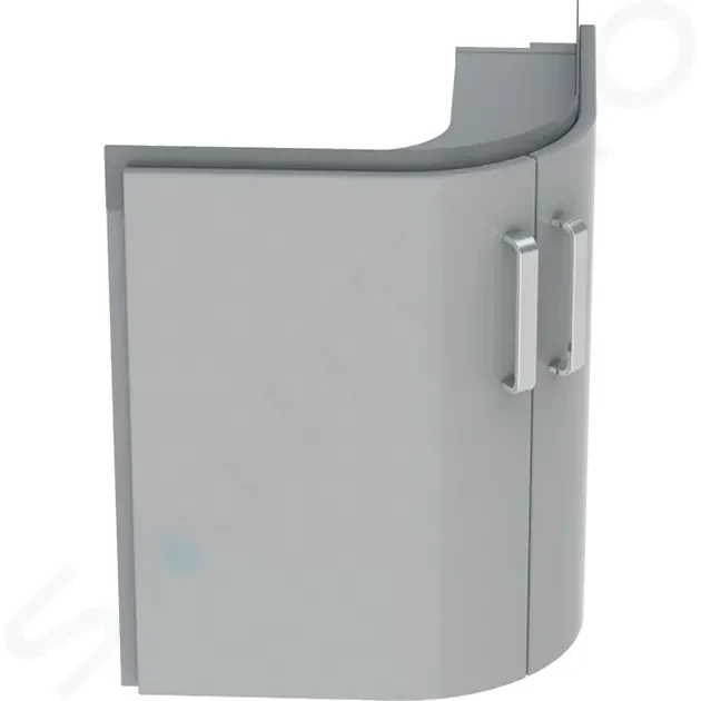 GEBERIT - Selnova Compact Umyvadlová skříňka, 690x550x604 mm, 2 dvířka, lesklá šedá/matná šedá (501.485.00.1)