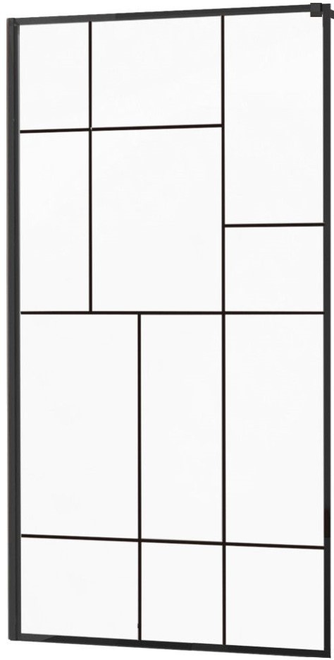 MEXEN - KIOTO walk-in 80x200 cm 8mm černé vzor -2 samostatné sklo (800-080-000-00-78)