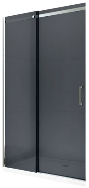 MEXEN - OMEGA posuvné dveře 130x190 cm 8 mm chrom, grey se sadou pro niku (825-130-000-01-40)