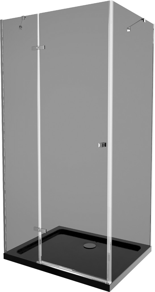 MEXEN/S - Roma sprchový kout 100x90 cm, grafit, chrom + černá vanička se sifonem (854-100-090-01-40-4070)