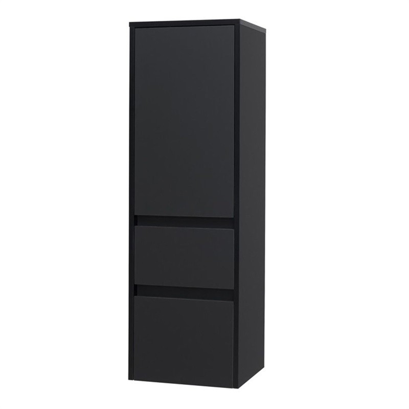 MEREO - Opto koupelnová skříňka vysoká 125 cm, levé otevírání, černá (CN944L)