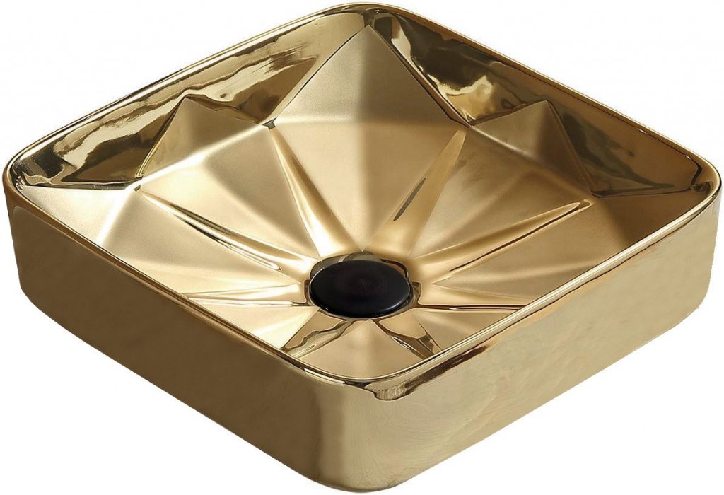 MEXEN - Elmira umyvadlo na desku 41x41 cm zlato (22094150)