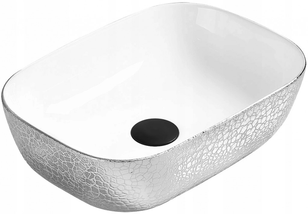 MEXEN - Rita umyvadlo na desku 45 x 32 cm bílé/stříbrné (21084555)