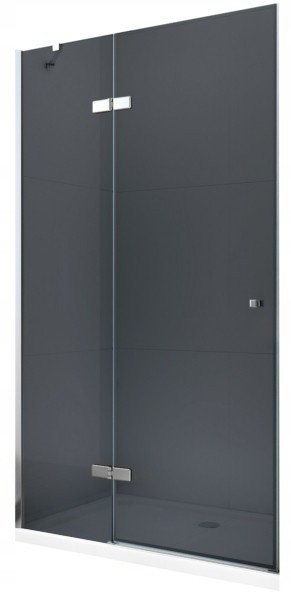 MEXEN - ROMA křídlové dveře 100x190 cm 6mm, chrom, grafit se stěnovým profilem (854-100-000-01-40)