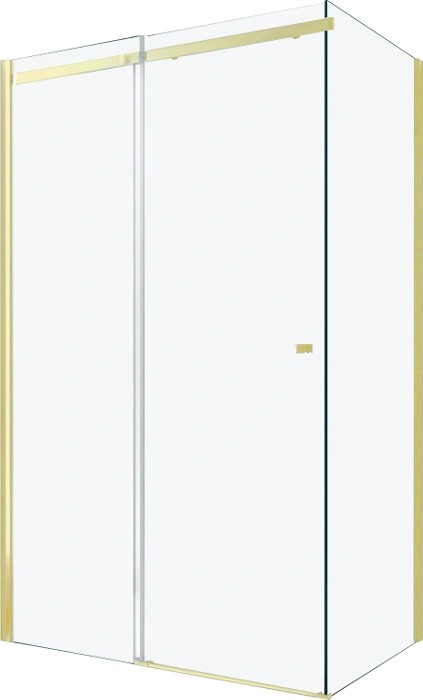 MEXEN/S - OMEGA sprchový kout 140x100 cm, transparent, zlatá (825-140-100-50-00)